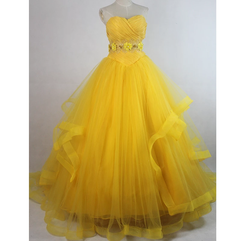 2017 New Movie Beauty And The Beast Belle Dress Cosplay Costume Halloween Costume 4 2017 New Movie Beauty And The Beast Belle Dress Cosplay Costume Halloween Costume - Image 2