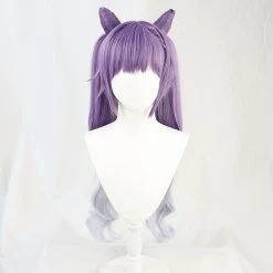 Purple 80cm Genshin Impact Keqing Tail Style Cosplay Wig