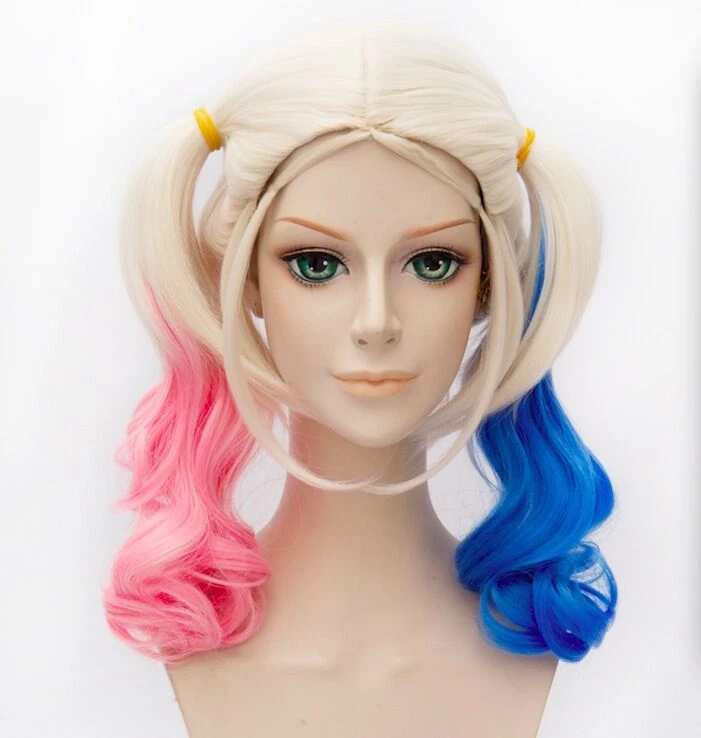 45cm Batman Suicide Squad Harley Quinn Cosplay Wig 3 45cm Batman Suicide Squad Harley Quinn Cosplay Wig