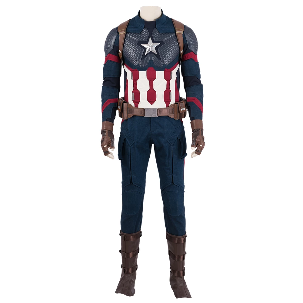 Avengers: Endgame Captain America Steve Rogers Suit Cosplay Costume 3 Avengers: Endgame Captain America Steve Rogers Suit Cosplay Costume