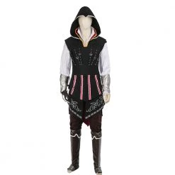 Assassin's Creed II Ezio Auditore Da Firenze Black Edition Cosplay Costume Version 2 -Game Costumes Shop COS 004 05 31