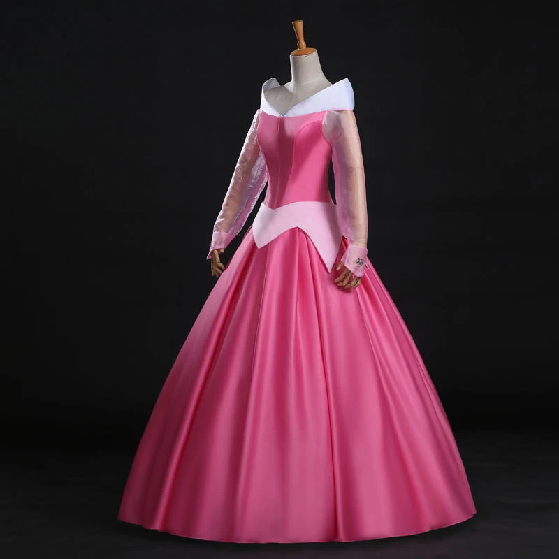 Disney Sleeping Beauty Princess Aurora Pink Dress Cosplay Costume 4 Disney Sleeping Beauty Princess Aurora Pink Dress Cosplay Costume - Image 2