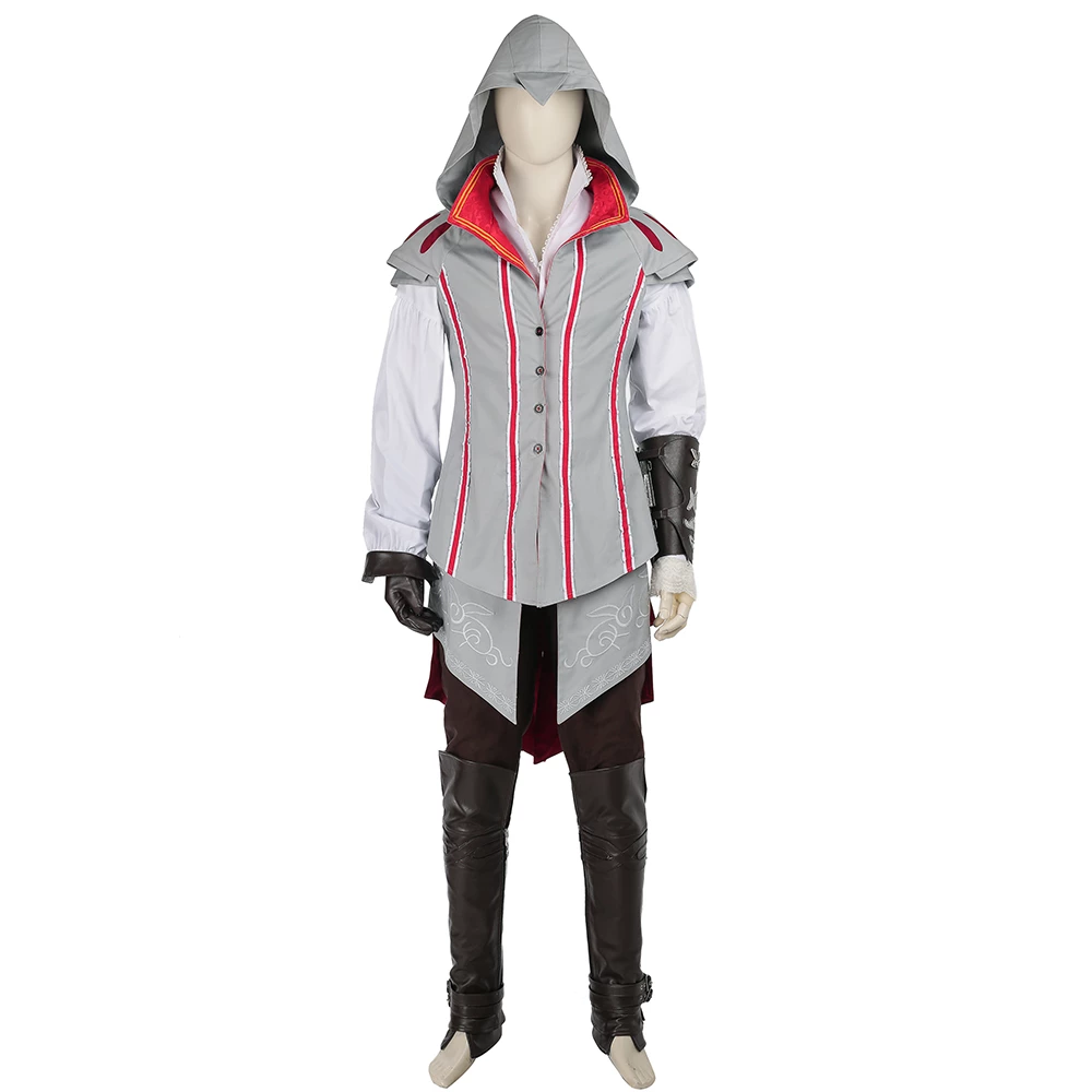 Assassin's Creed II Ezio Auditore Da Firenze White Edition Cosplay Costume Version 2 6 Assassin's Creed II Ezio Auditore Da Firenze White Edition Cosplay Costume Version 2 - Image 4