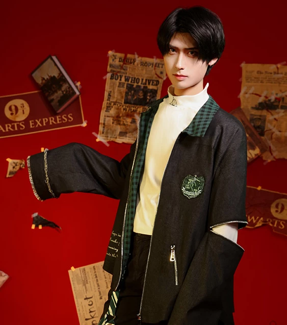 Harry Potter Slytherin Boy's Daily Coat Cosplay Costume 4 Harry Potter Slytherin Boy's Daily Coat Cosplay Costume - Image 2