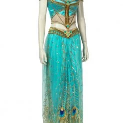 2019 Movie Aladdin Princess Jasmine Green Suit Cosplay Costume -Game Costumes Shop COS 007 02 145