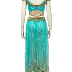 2019 Movie Aladdin Princess Jasmine Green Suit Cosplay Costume -Game Costumes Shop COS 007 03 131