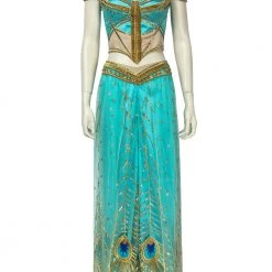 2019 Movie Aladdin Princess Jasmine Green Suit Cosplay Costume -Game Costumes Shop COS 007 07 32