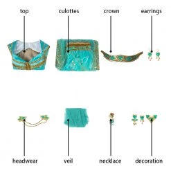 2019 Movie Aladdin Princess Jasmine Green Suit Cosplay Costume -Game Costumes Shop COS 007 11 6
