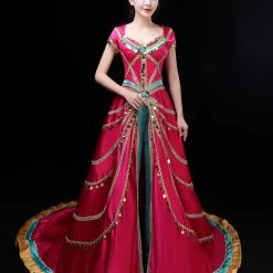 2020 Movie Aladdin Princess Jasmine Dress Cosplay CostumeWith Cape -Game Costumes Shop COS 008 01 166 1