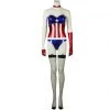 Captain America Sexy Girl Superhero Jumpsuit Cosplay Costume