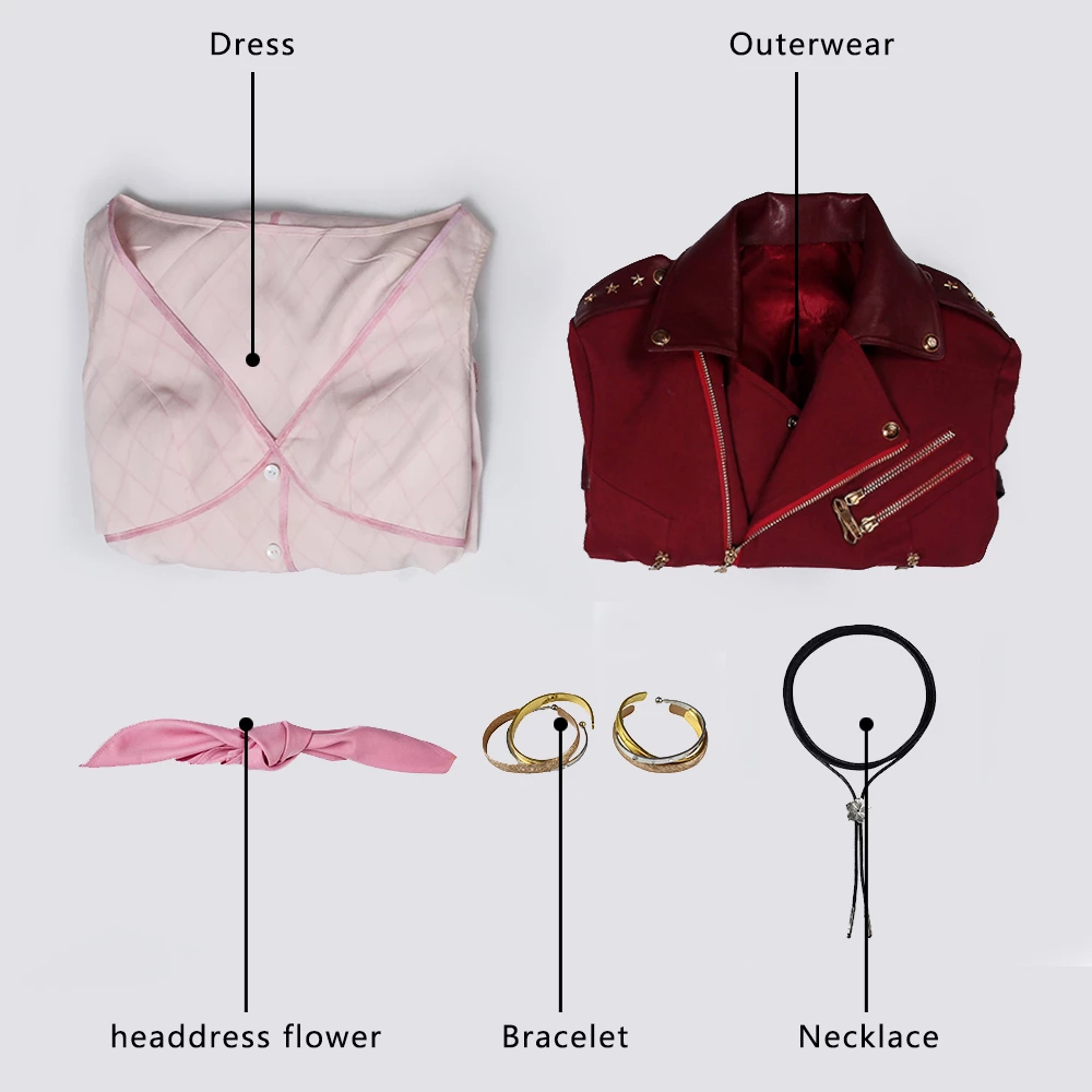 Final Fantasy VII Crisis Core: Aerith Gainsborough Cosplay Costume 12 Final Fantasy VII Crisis Core: Aerith Gainsborough Cosplay Costume - Image 10