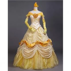 Beauty And The Beast Princess Belle Dress Cosplay Costume - J
