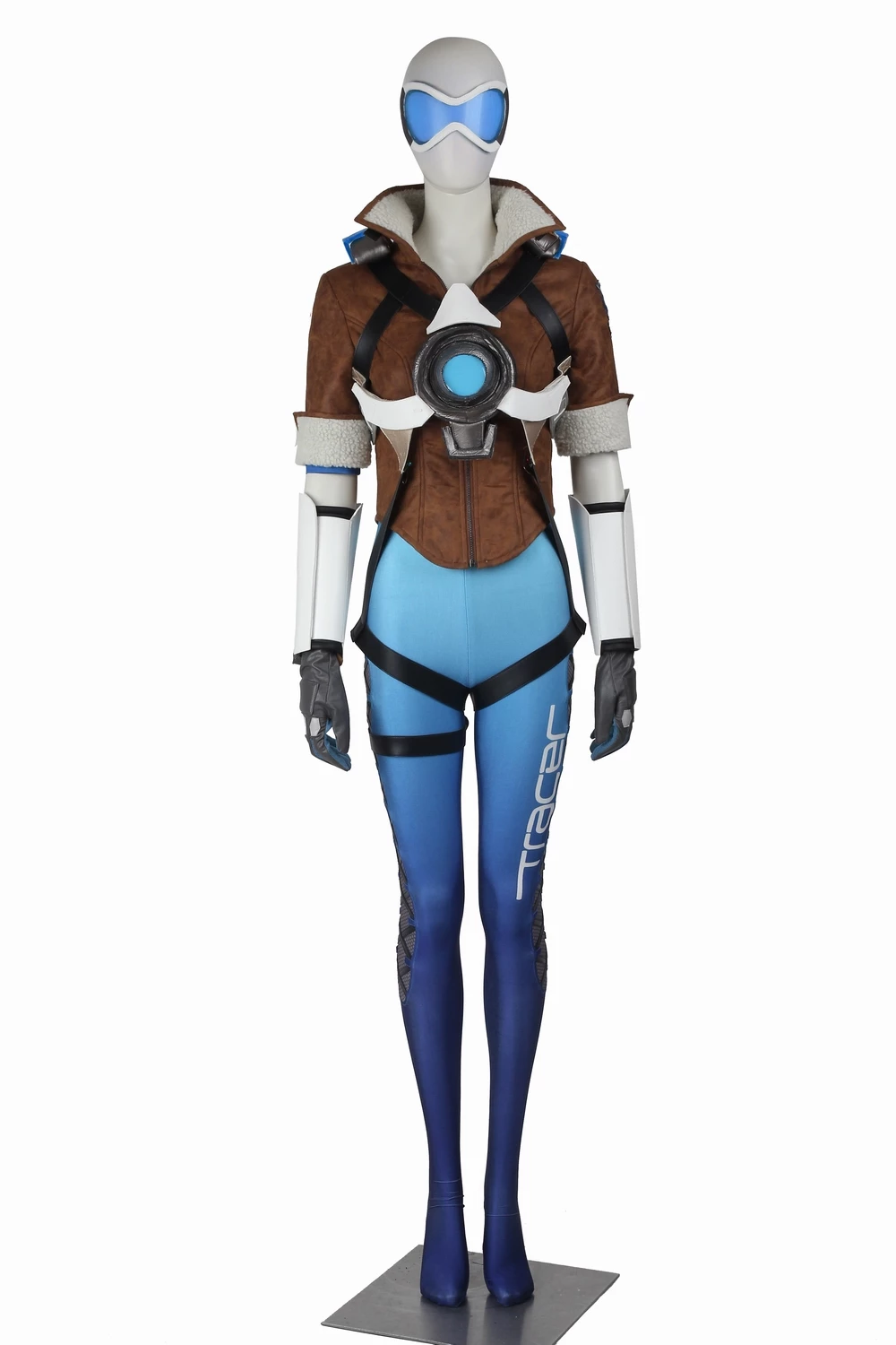 Overwatch Tracer Lena Oxton Blue Version Cosplay Costume 3 Overwatch Tracer Lena Oxton Blue Version Cosplay Costume
