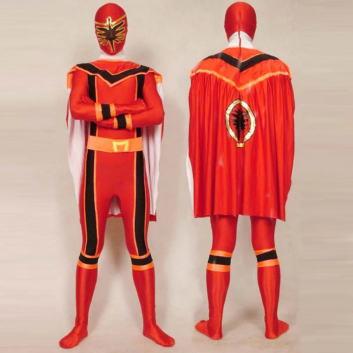 Red Power Rangers Mystic Uniform Spandex Zentai Costume 3 Red Power Rangers Mystic Uniform Spandex Zentai Costume
