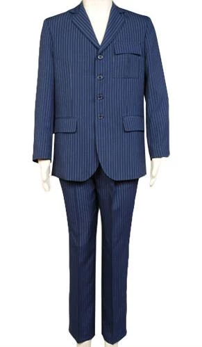 Doctor Who Blue Pinstripe Suit Cosplay Costume 3 Doctor Who Blue Pinstripe Suit Cosplay Costume