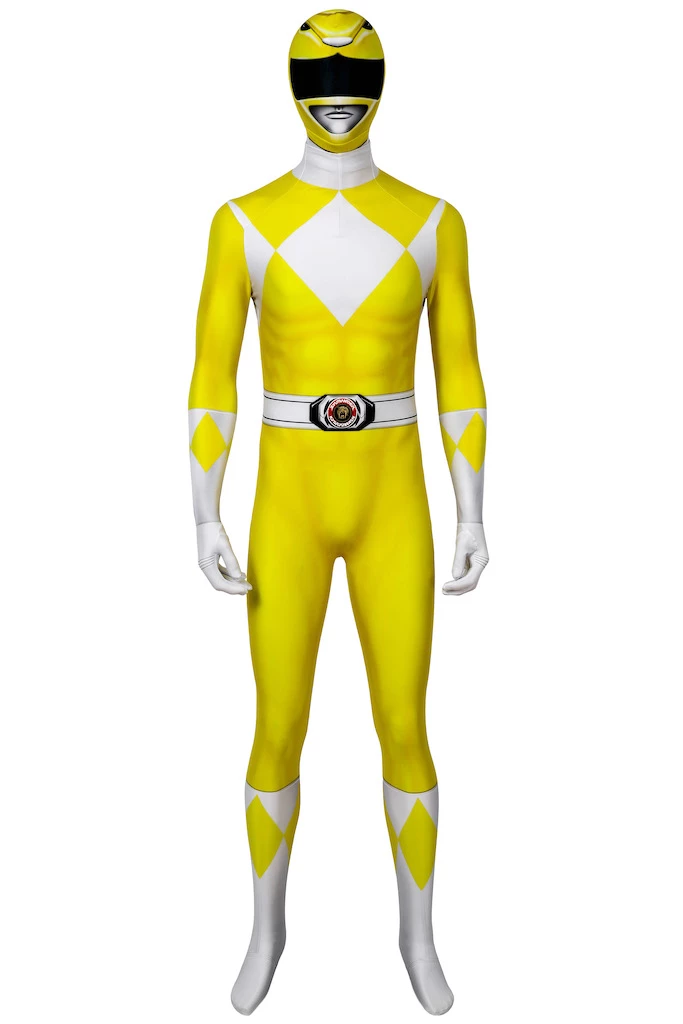 Power Rangers Boy Yellow Ranger Jumpsuit Cosplay Costume 3 Power Rangers Boy Yellow Ranger Jumpsuit Cosplay Costume