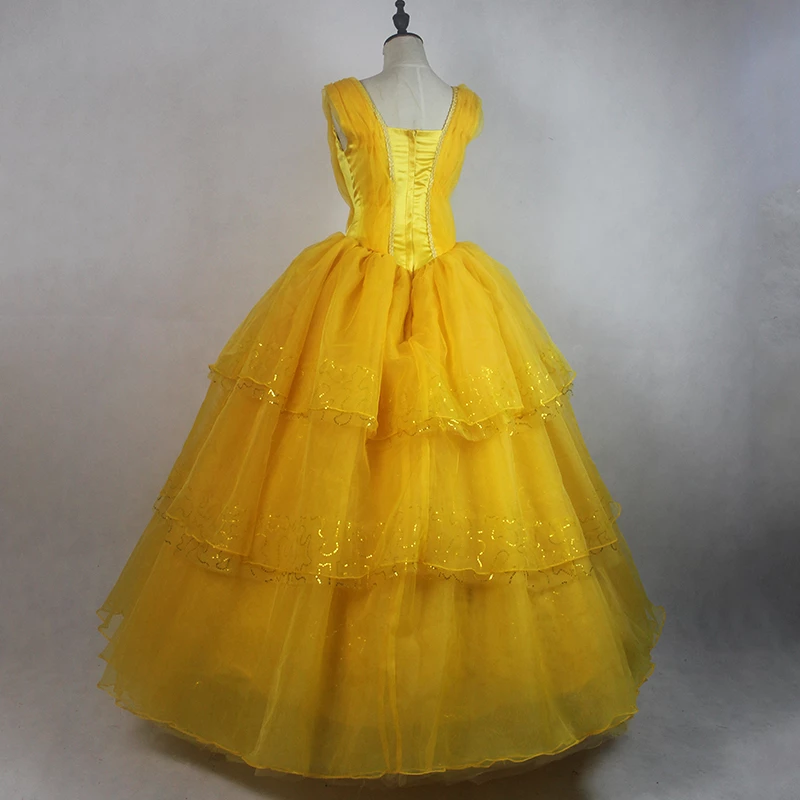 2017 New Movie Beauty And The Beast Belle Princess Dress Cosplay Costume 5 2017 New Movie Beauty And The Beast Belle Princess Dress Cosplay Costume - Image 3