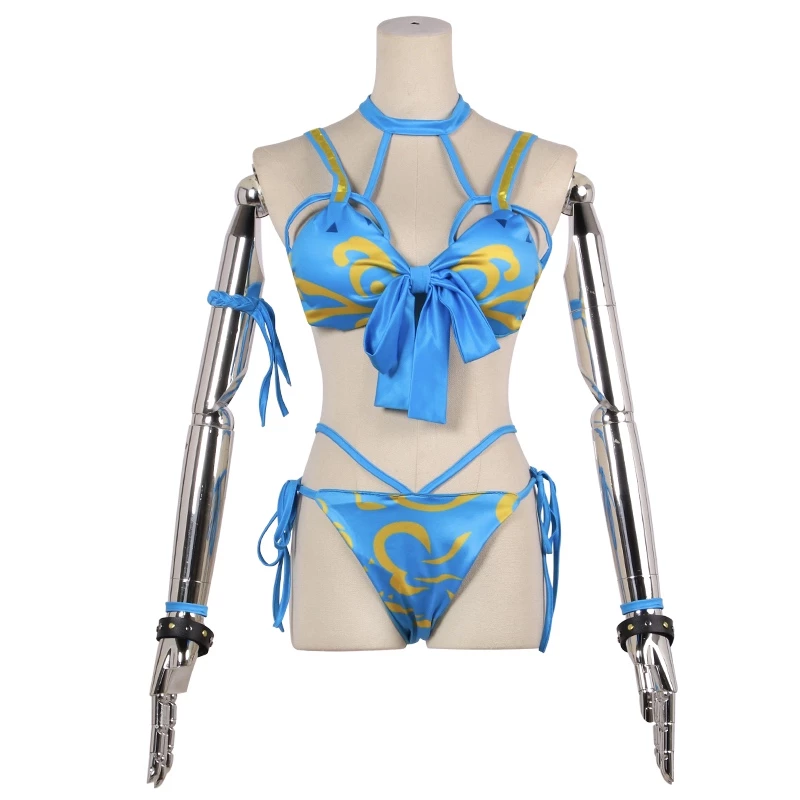 Street Fighter Chun Li Swimsuit Cosplay Costume 4 Street Fighter Chun Li Swimsuit Cosplay Costume - Image 2
