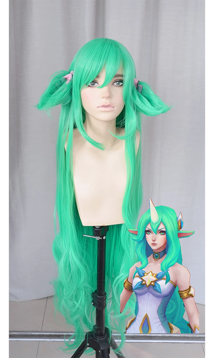 Green 120cm League Of Legends Star Guardian Soraka Cosplay Wig 4 Green 120cm League Of Legends Star Guardian Soraka Cosplay Wig - Image 2