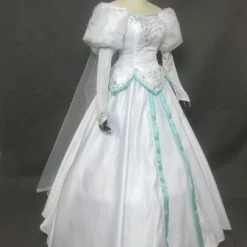 Disney The Little Mermaid Princess Ariel White Dress Cosplay Costume -Game Costumes Shop COS 053 05 4