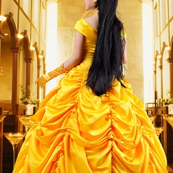 Beauty And The Beast Belle Dress Cosplay Costume With Cape -Game Costumes Shop COS 05 04 1