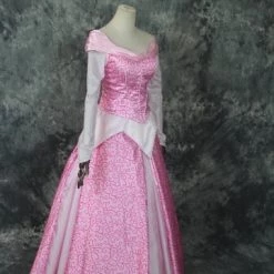 Disney Sleeping Beauty Princess Aurora Pink Fancy Dress Cosplay Costume -Game Costumes Shop COS 063 02 41