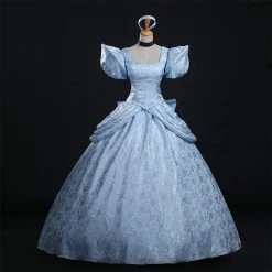 Disney Cinderella Princess Blue Dress Cosplay Costume