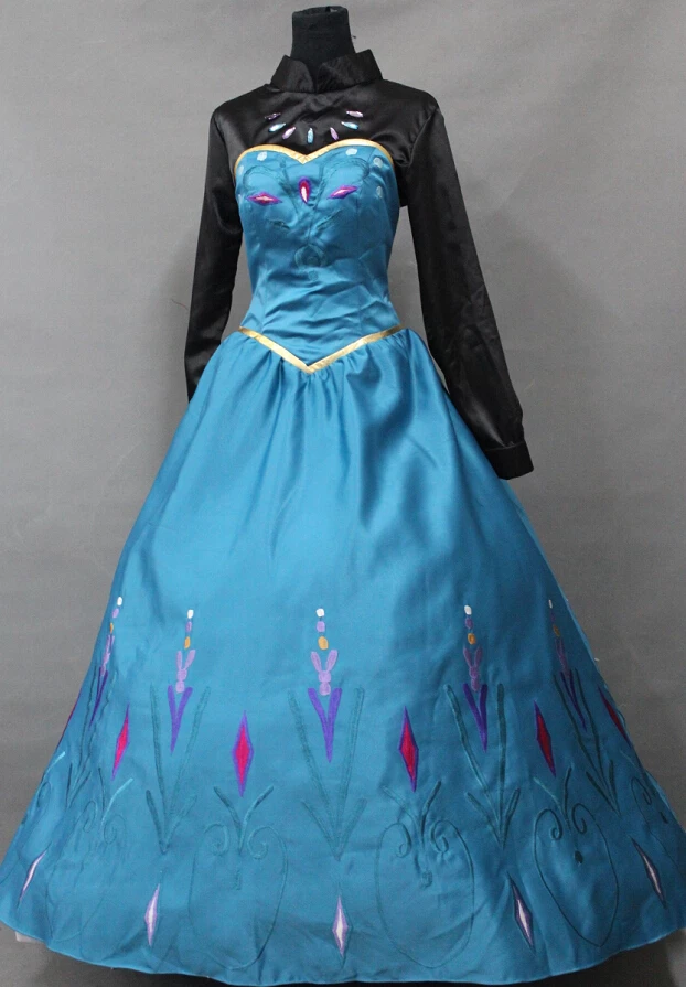 Frozen Queen Elsa Dress Cosplay Costume 6 Frozen Queen Elsa Dress Cosplay Costume - Image 4