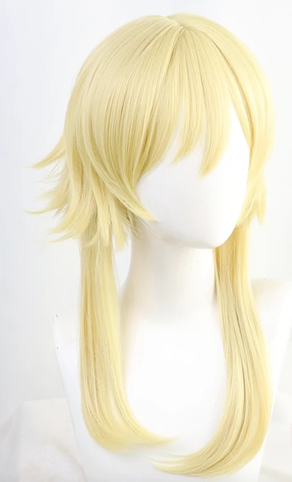 Gold 45cm Genshin Impact Traveler Lumine Cosplay Wig 4 Gold 45cm Genshin Impact Traveler Lumine Cosplay Wig - Image 2