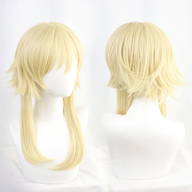 Gold 45cm Genshin Impact Traveler Lumine Cosplay Wig 5 Gold 45cm Genshin Impact Traveler Lumine Cosplay Wig - Image 3