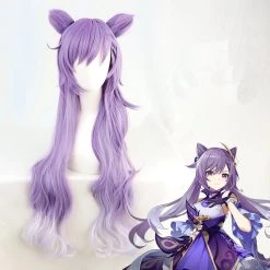Purple 80cm Genshin Impact Keqing Cosplay Wig -Game Costumes Shop COS 074 01 52 1