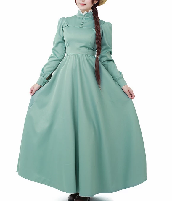 Howl's Moving Castle Sophie Hatter Green Dress Cosplay Costume 4 Howl's Moving Castle Sophie Hatter Green Dress Cosplay Costume - Image 2
