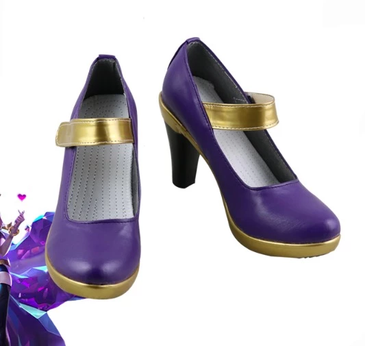 League Of Legends LOL K/DA Ahri Purple Cosplay Shoes 3 League Of Legends LOL K/DA Ahri Purple Cosplay Shoes