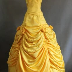Beauty And The Beast Princess Belle Dress Cosplay Costume - C