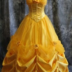Beauty And The Beast Princess Belle Dress Cosplay Costume - E