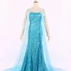 Deluxe Frozen Princess Elsa Dress Cosplay Costume -Game Costumes Shop image deluxe frozen queen elsa dress cosplay costume 01