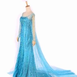 Deluxe Frozen Princess Elsa Dress Cosplay Costume -Game Costumes Shop image deluxe frozen queen elsa dress cosplay costume 02