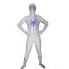 White Lycra Spandex Spiderman Zentai Suit With Blue Spider -Game Costumes Shop image white lycra spandex spiderman zentai suit with blue spider1
