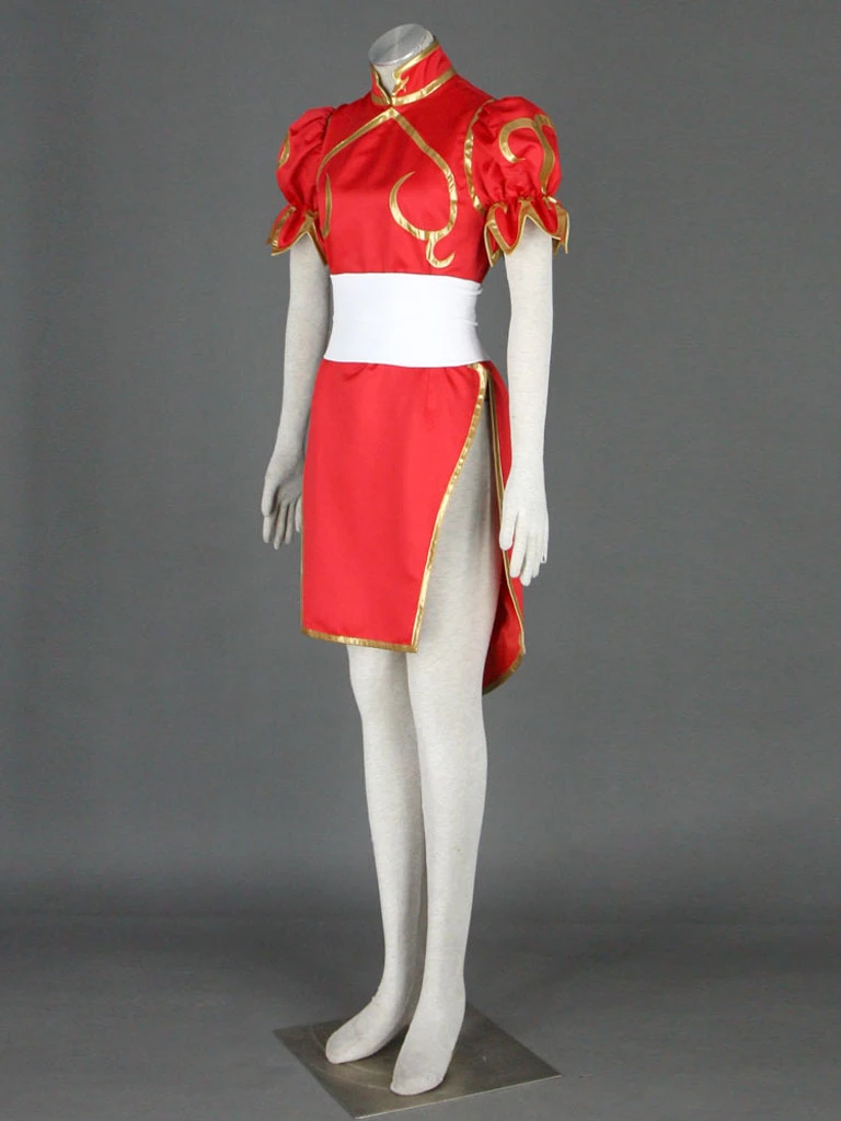 Street Fighter Red Chun Li Cosplay Costume 4 Street Fighter Red Chun Li Cosplay Costume - Image 2