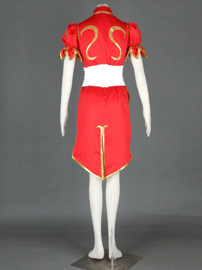 Street Fighter Red Chun Li Cosplay Costume 5 Street Fighter Red Chun Li Cosplay Costume - Image 3